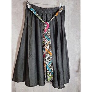 NWT Flint & Moss Circle Skirt Sz Large Black Classic Whimisgoth Preppy Festival